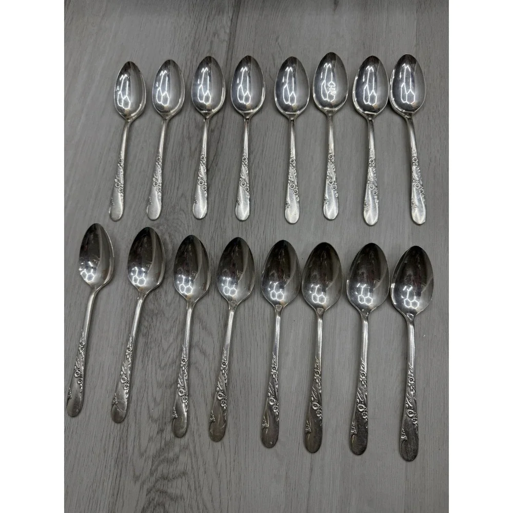 Oneida Community Bridal Wreath Silverplate 62pc Flatware Set 1955 Wood Box